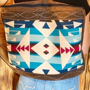 Wool and leather backpack